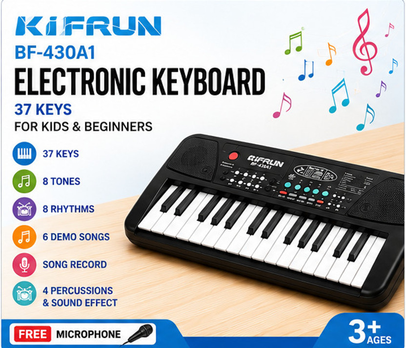 Toyboi BIG FUN BF-430A1 Electronic Keyboard Analog Portable Keyboard(37 Keys)