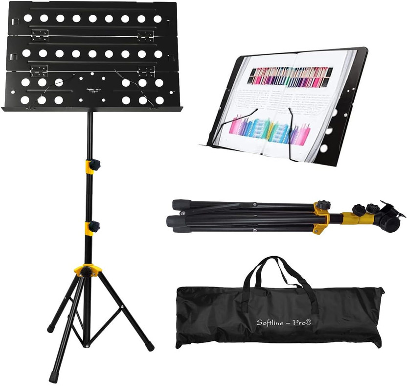 Softline Pro SP22-Y Foldable Music Sheet Stand 2 Steps Height Adjustable With Carry Bag Sheet Music Stand
