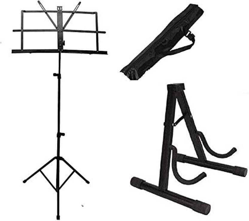AMG Music Musical Notation Stand with Carry Bag & Guitar Floor Stand ...