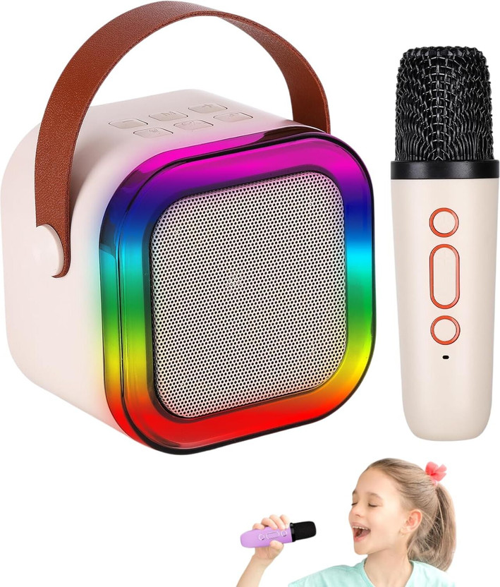 Royaldeals Rechargeable Karaoke Mic with Speaker for Singing | Wireless Mini Portable Blue(Multicolor)