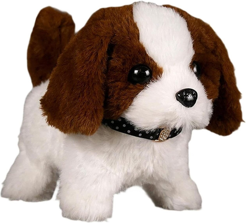 RUSHITA Interactive Walking & Barking Plush Puppy Toy for Kids(Brown, White)