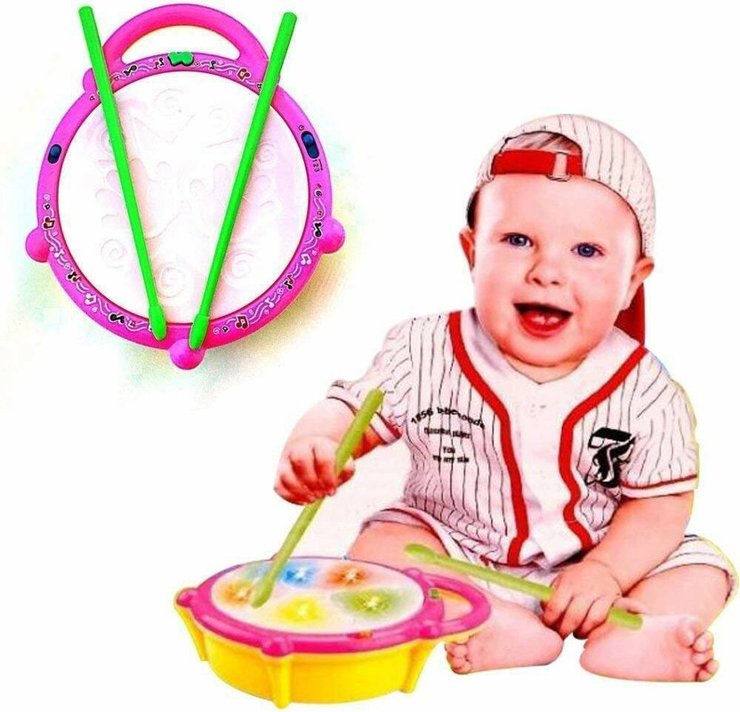 Goyal's Flash Drum with 3D Lights and Multi Sound Music- Multicolor Age : 2 Year & Above(Multicolor)