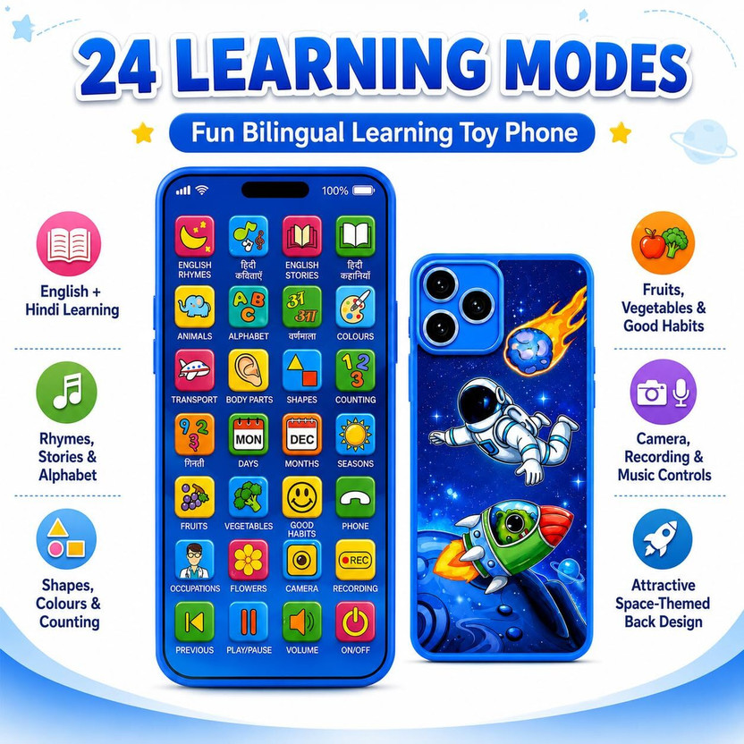 Miransh Educational Toy Mobile for Toddlers with Animal Names and Counting Fun(Multicolor)
