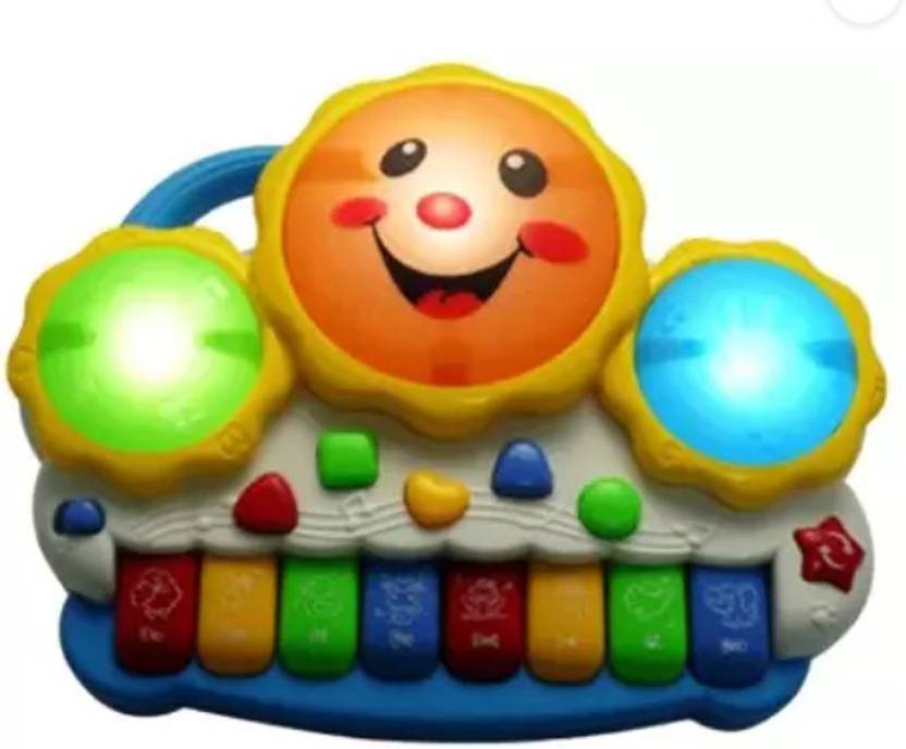 SARP Baby Smiles Musical Drum Keyboard Toy with Flashing Lights Animal