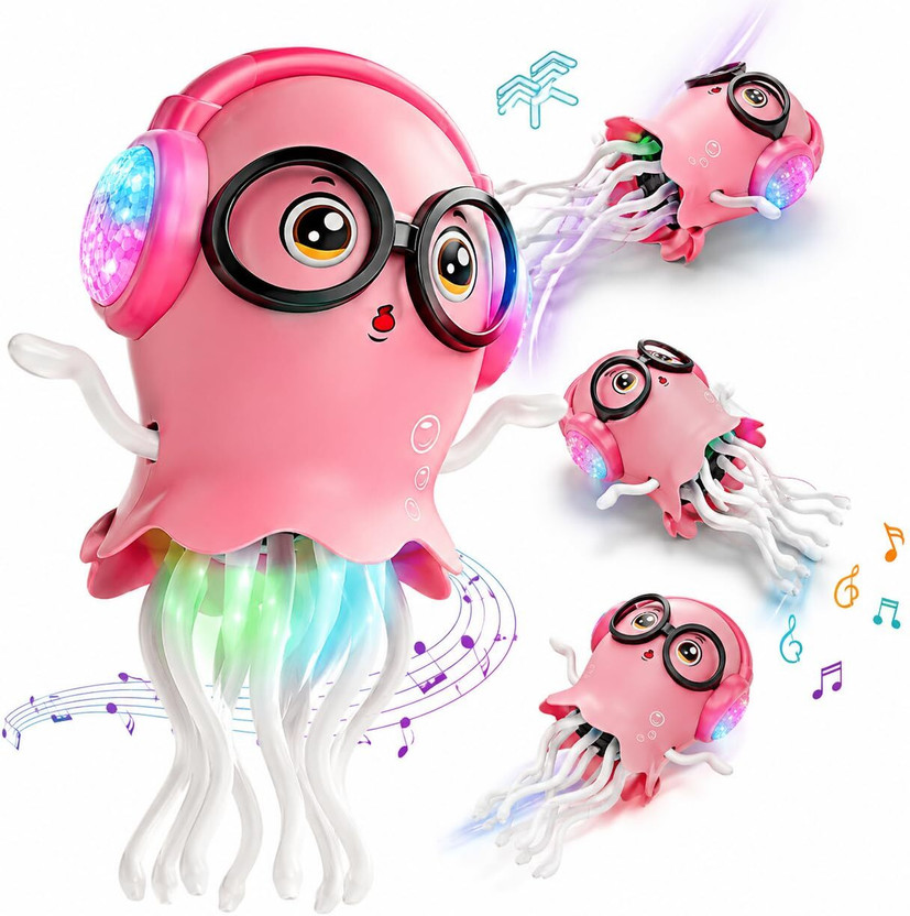 ZUNBELLA Dancing Moving Musical Jellyfish Toy With LED Light Bump & Go Toy For Kids(Multicolor)