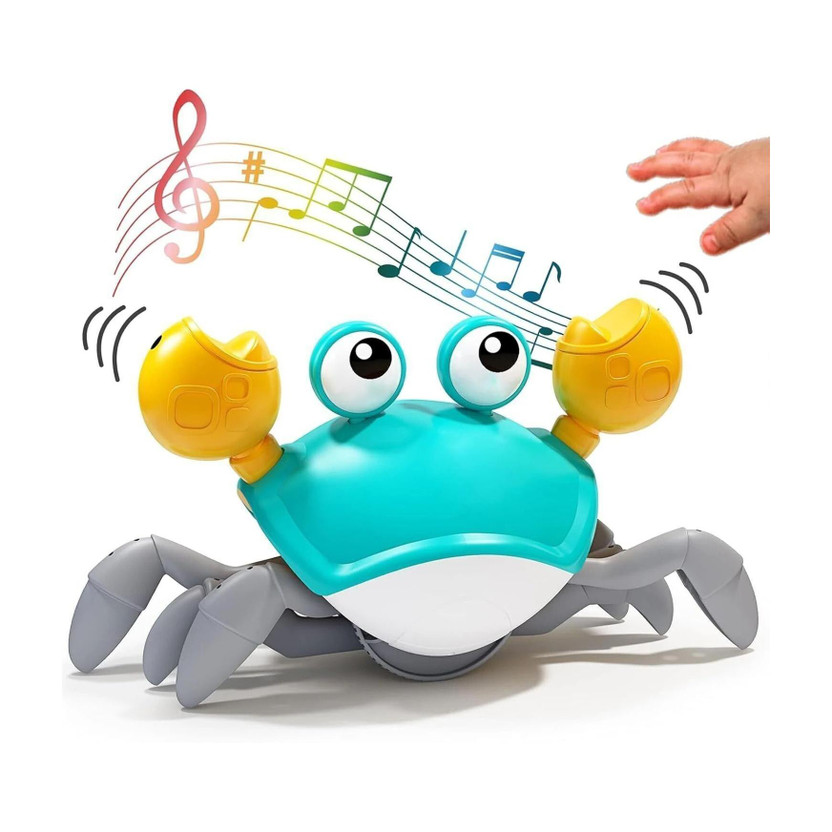 KIDOLOGY Interactive Crawling Crab Toy for Babies | LED Lights, Music & Rechargeable Fun(Green)