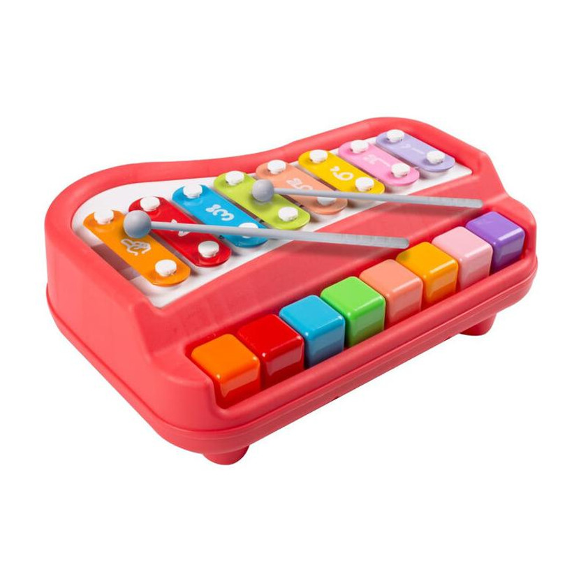 Nafhotoz 2 in 1 Melody & Educational Piano Xylophone Musical Instruments with 8 Keys(Multicolor)
