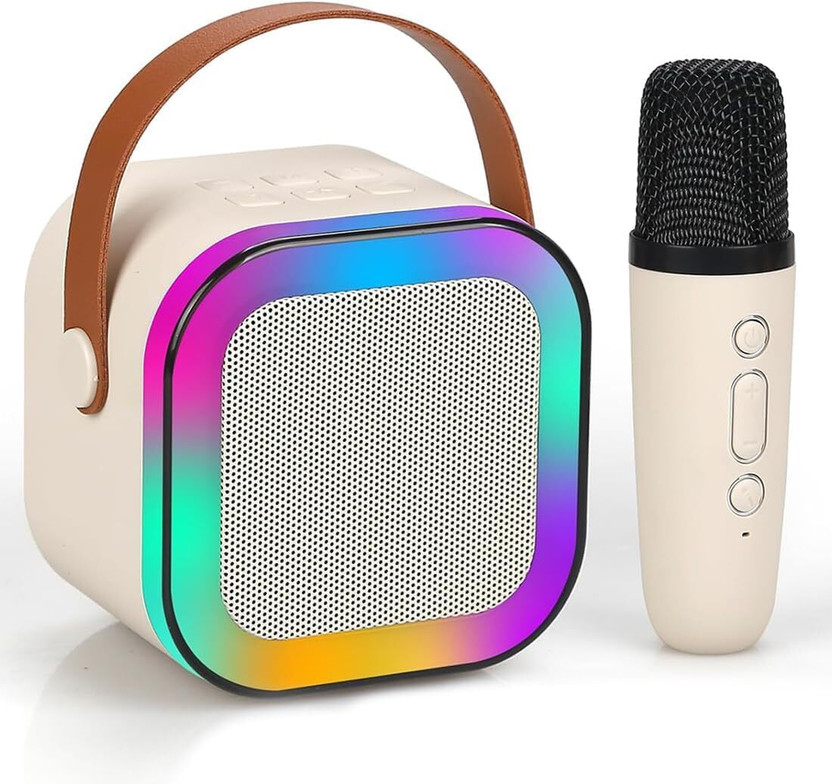 VeeDee Karaoke Machine for Kids, Portable Bluetooth Mini Karaoke Microphone(Beige, Pink, Blue)