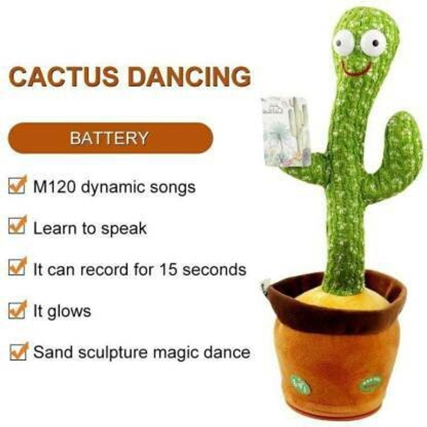 VALGRO Talking and Dancing Cactus Toy with Lighting ,Singing For kids(Multicolor)