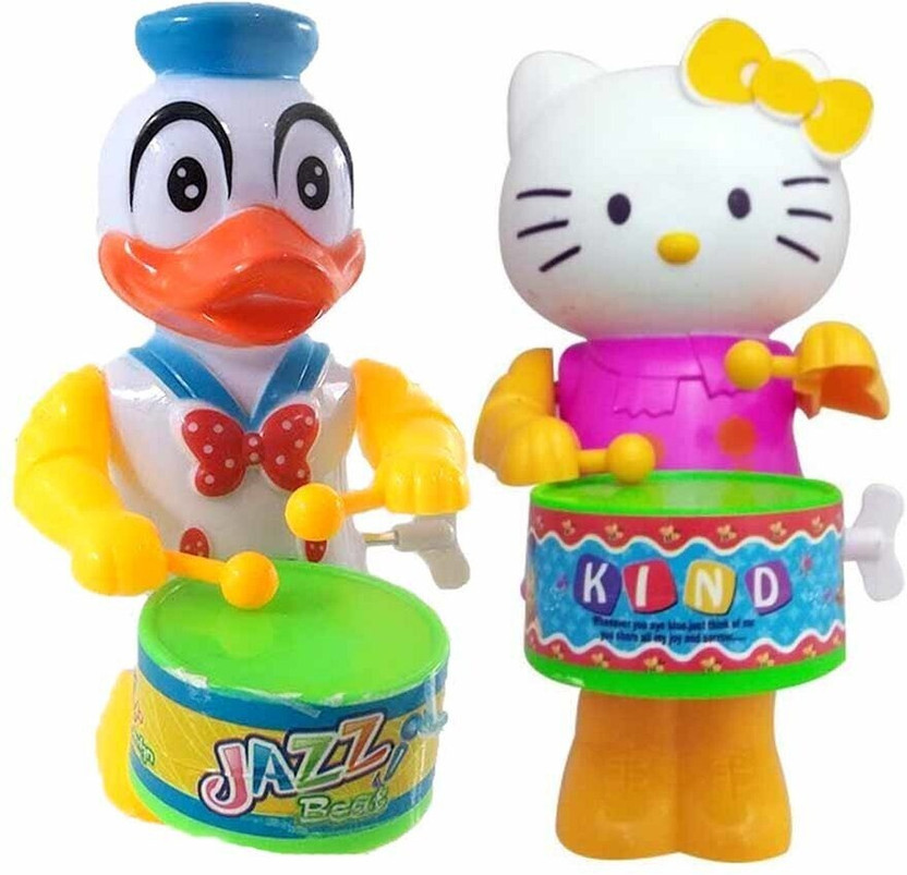 PRIMEFAIR Duck and Kitty Cute Drummer Toy with Drumming and Dancing Action for Kids(Multicolor)