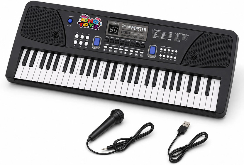 Hoodie Digital Keyboard Piano with Microphone & USB Power Cable(Black)
