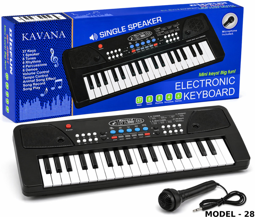 KAVANA 37Keys Digital Music Electronic Keyboard Kids B5(Black)