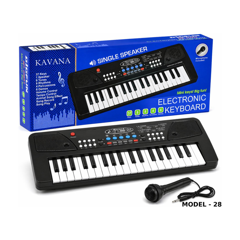 KAVANA 37Keys Digital Music Electronic Keyboard Kids B5(Black)