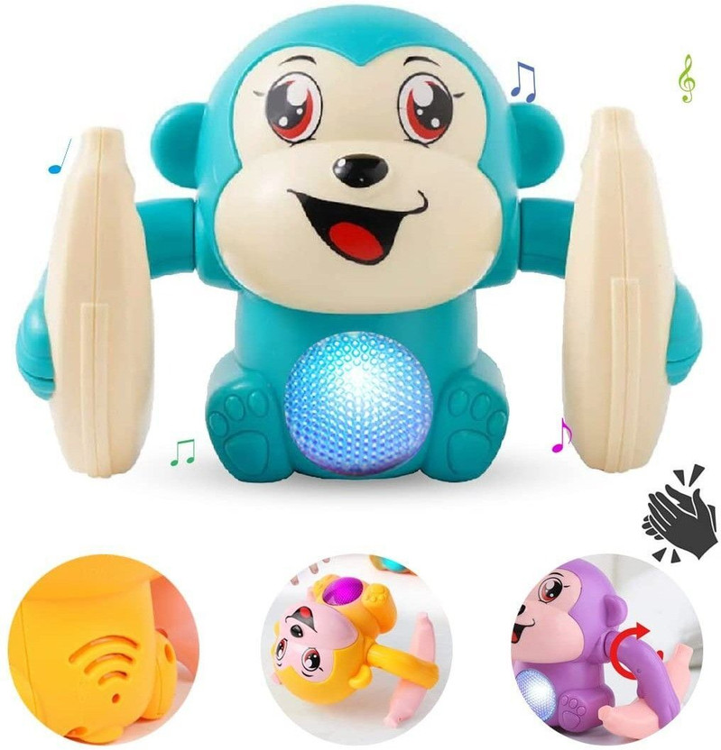 Wembley 360 Degree Spinning Rolling Tumble Banana Monkey Toy with Sound & Light Toy(Multicolor)