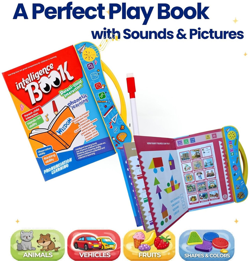 Orelius Fire Study Touch Book with Audio , Talking Book , English Alphabet |(Multicolor)