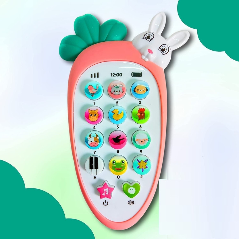 Galactic New Smart Phone Cordless Feature Mobile Phone Toys Mobile Phone for Kids Phone Small Phone Toy Musical Toys for Kids Smart Light (Rabbit Phone) multi color(Multicolor)