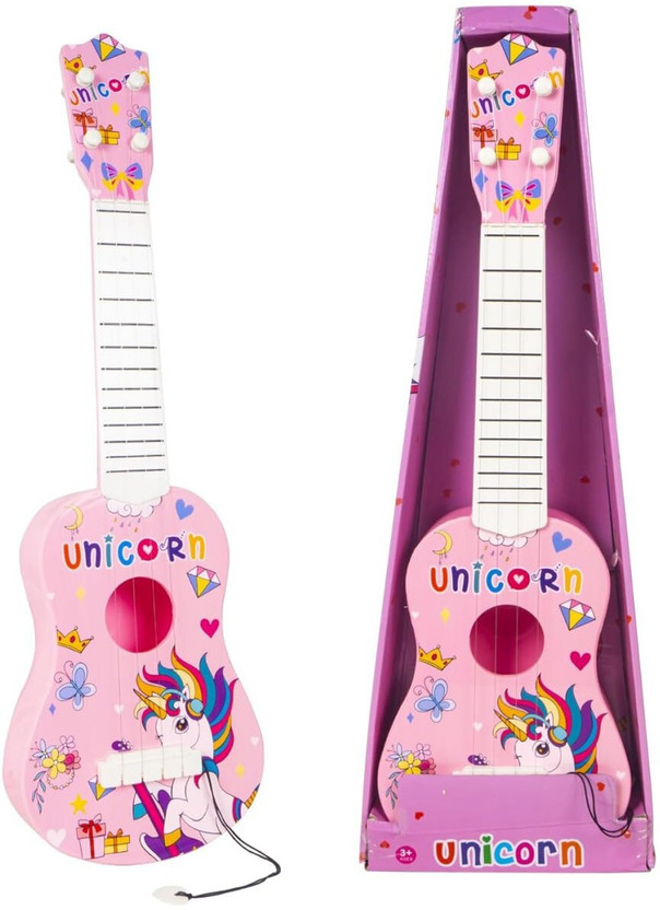 amariya 17 Inch Kids Guitar Toy | Unicorn Mini Musical Guitar for Girls(Pink)