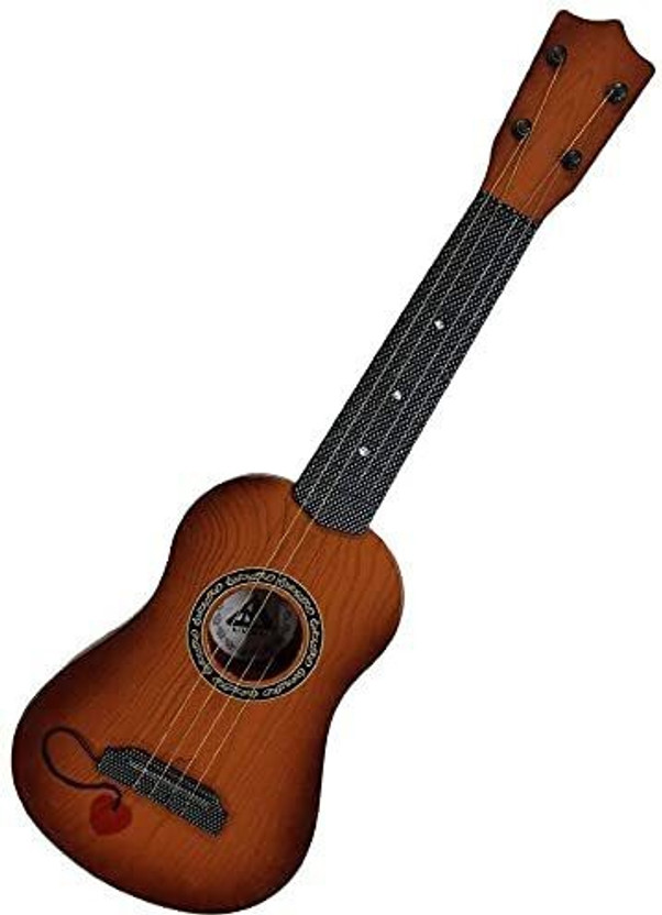 HEZKOL Guitar Toy for Kids 4-String Acoustic Music Learning Toys(Brown)