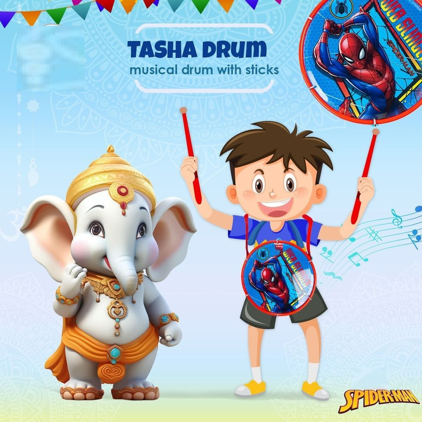 zokato Tasha Senior Spiderman Musical Instrument Play it Again and Again.(Blue)