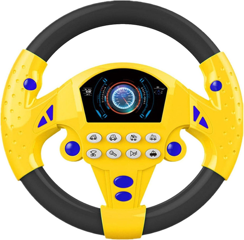 KCR Steering Wheel Toy Simulate Driving Car Copilot Musical Educational Toy(Multicolor)