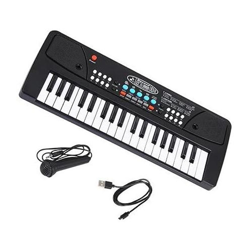 BANTAS 37 Key Piano Keyboard Toy for Kids with Mic Analog Portable Keyboard (37 Keys)(Black)