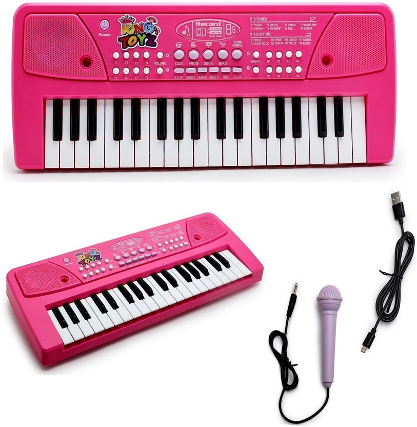 KING TOYZ 37 Keys Piano Keyboard for Kids | Beginners with Mic & Recording Function(Pink)