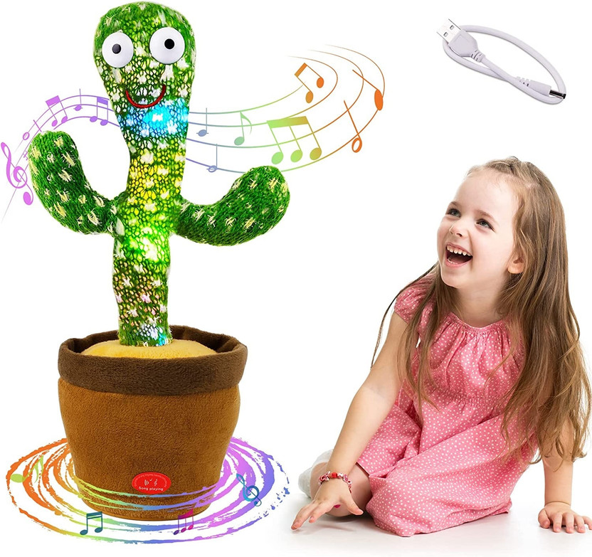 Onshhm Best Quality Rechargeable Battery Dancing Cactus Talking Toy, Wriggle & Singing(Multicolor)