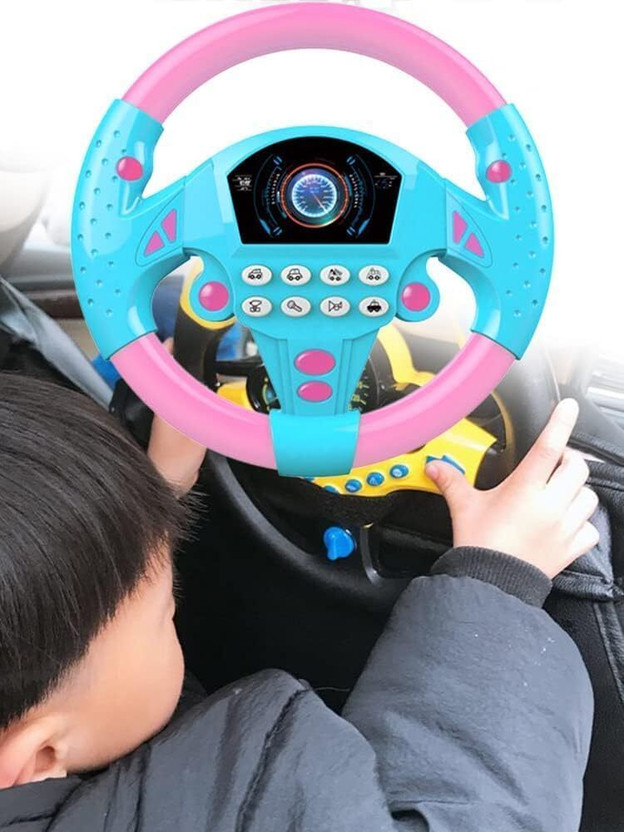 GKzon Kids Driver Steering Wheel Toy With Music, Games, For Kid(Multicolor)