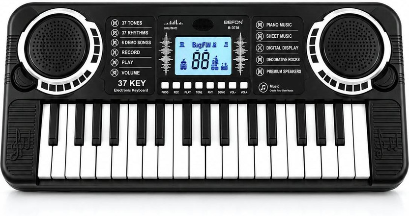 SHREE VARDHAN ENTERPRISES Kids Electronic Piano Keyboard with Microphone Music Toy for Beginners(Black, White)
