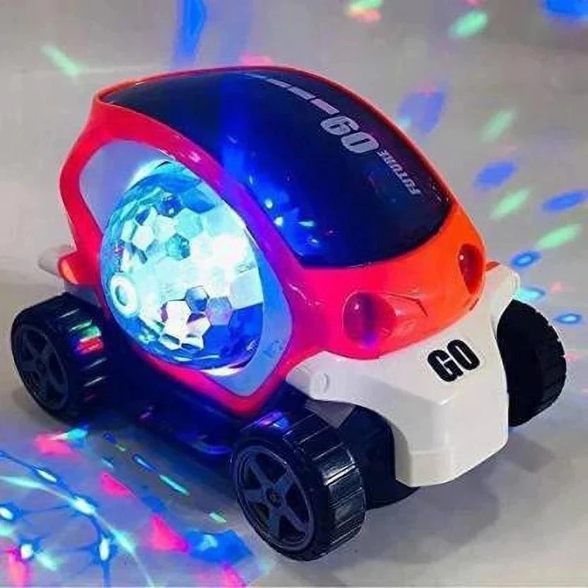 LooknlveSports Future 09 Musical Stunt Car Rotate 360� with Flashing Light & Music(White, Orange)