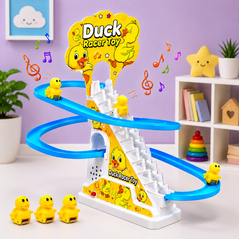 Netigems Cute Duck Racer Staires Climbing Toys-For-Kids-Baby, Toy Gift For Boys-Girls(Yellow)