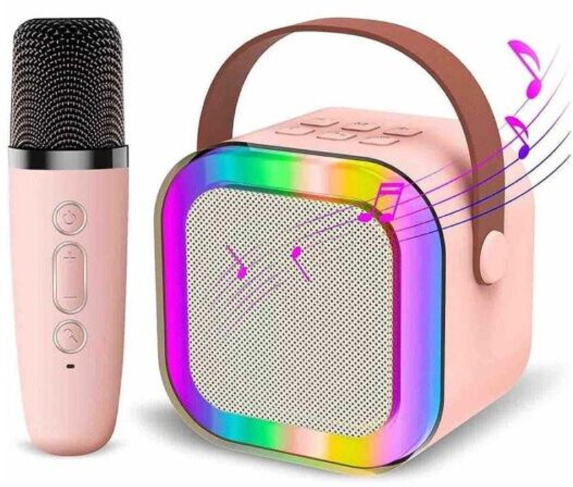 3 Jokers Mini Karaoke Machine with Wireless Microphone, Kids/Adults (Random Colour)(Multicolor)