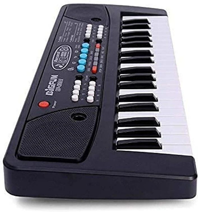 Bloomingworld toys Kids 37 Key Piano Keyboard with Recording ,Mic & Mobile Charger Battery Operated(Black)