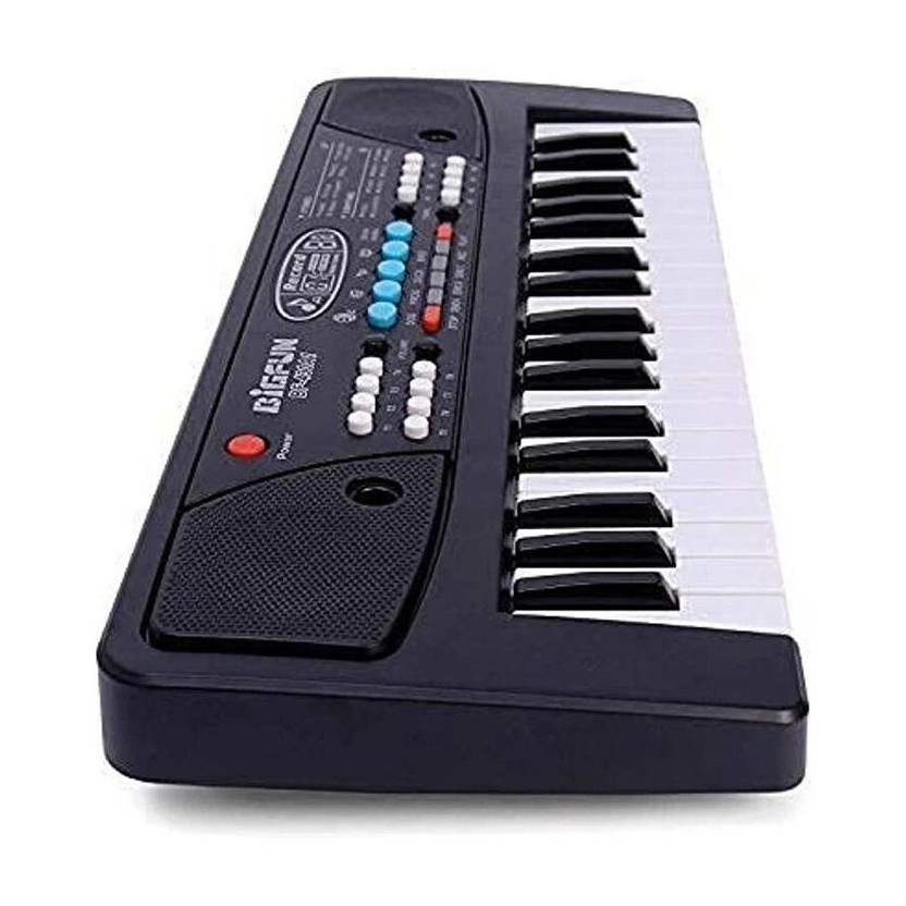 Bloomingworld toys Kids 37 Key Piano Keyboard with Recording ,Mic & Mobile Charger Battery Operated(Black)