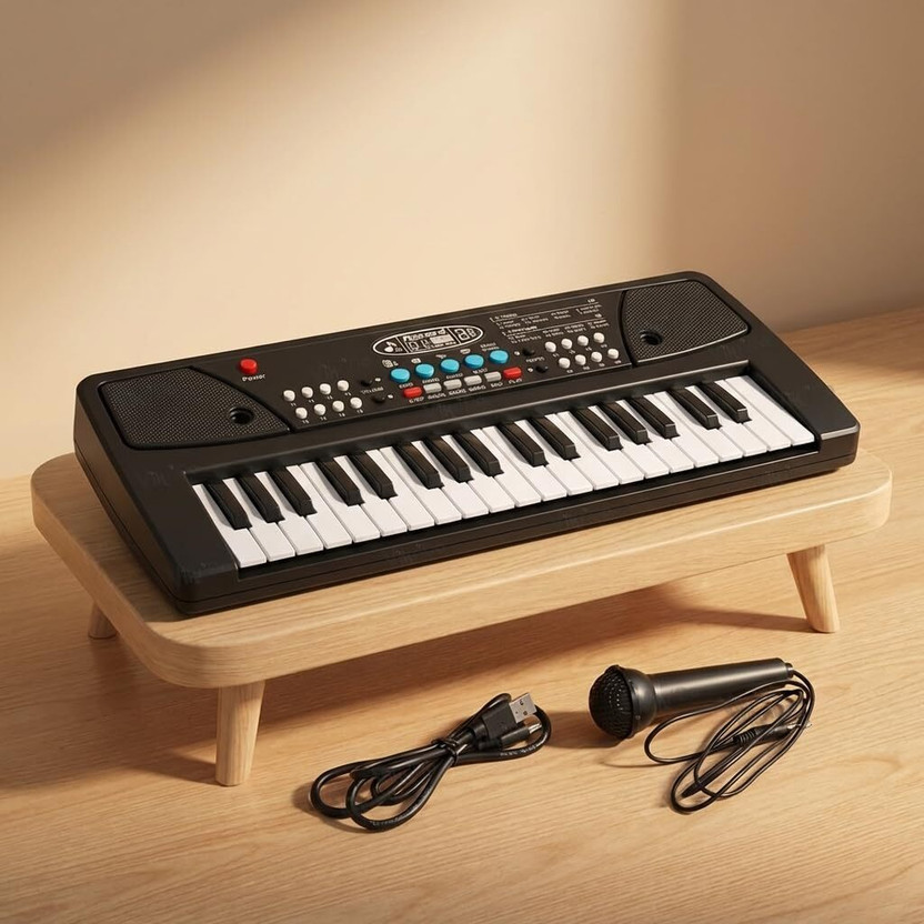 Mini Magic piano 37 Keys Piano Keyboard for Kids | Beginners with Mic & Recording Function(Black)