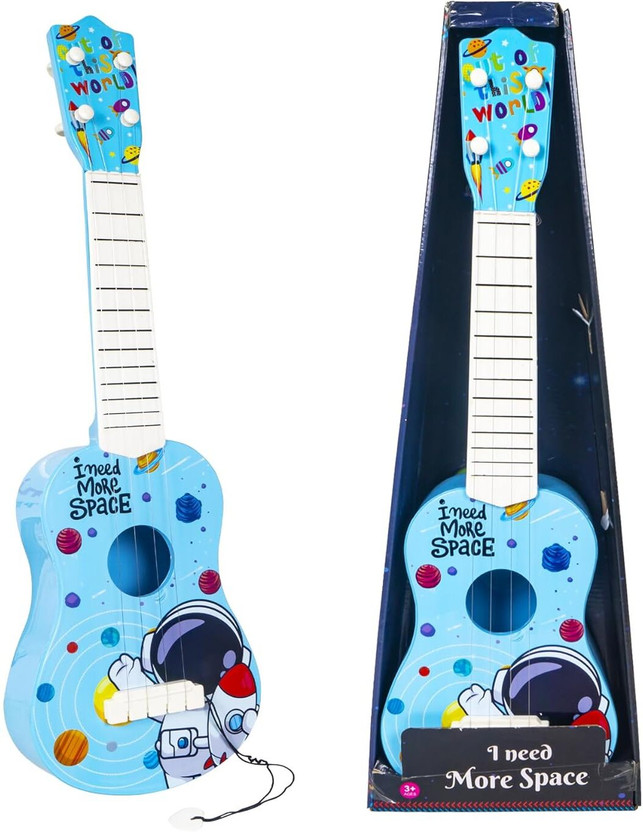 MY BABY LOVE A PERFECT CARE Jungle Theme Guitar 4 Strings Acoustic Music Toys for Kids| Guitar for Beginners Acoustic Guitar Plastic Solid Wood(Blue)