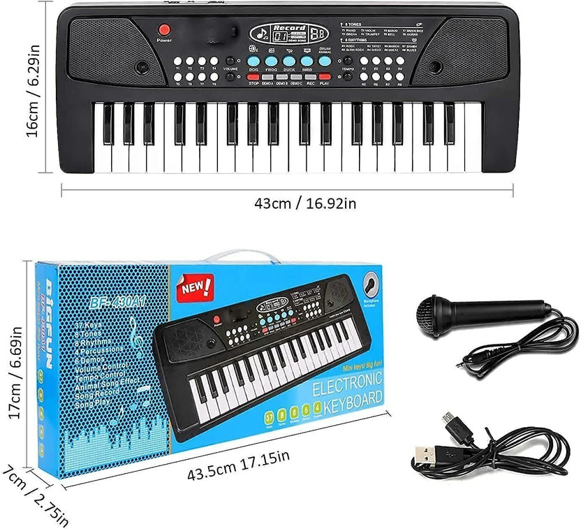Sonpal Keyboard Piano, 37 Keys Piano Keyboard for Kids Musical Instrument Gift Toys(Black)