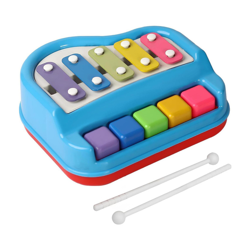 Learn With Fun 2 in 1 Xylophone and Piano Toy(Multicolor)