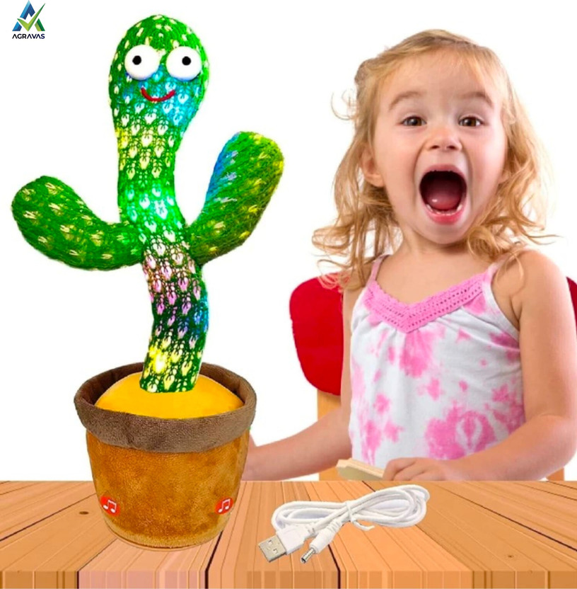 TAPUJI Dancing Cactus Talking Toy(Green)