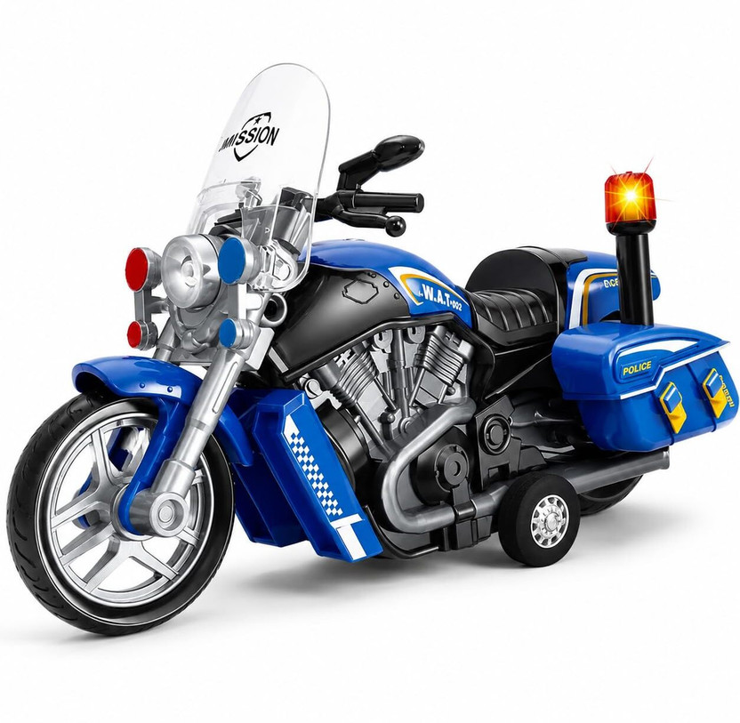 Pluspoint Police Rescue Bike Friction Powered Special Police Motorcycle(Multicolor)