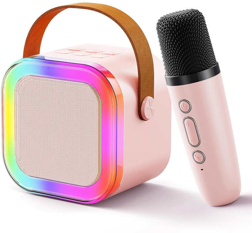 Lacasada Wireless Mini Portable Bluetooth Karaoke Machine with Microphone for Kids(Multicolor)