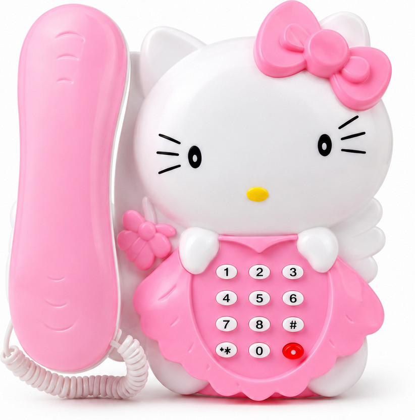 Toyboi 90s kids Cute Kitty Toy Telephone(Pink)