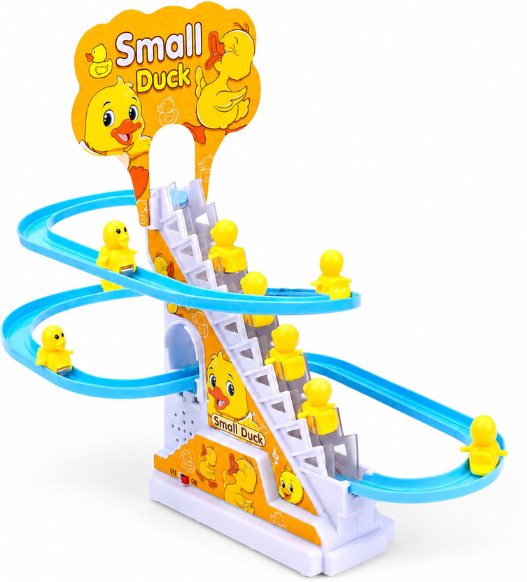 STOFFIER GARTEN Musical Duck Track Slide & Stair Climbing Toy for Kids ( 3 Duck )(Multicolor)