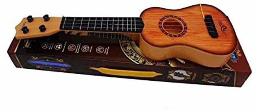 Anushka Toys Mini Wooden 4 String Musical Guitar Classical Series Guitar Musical Instrument(Multicolor)