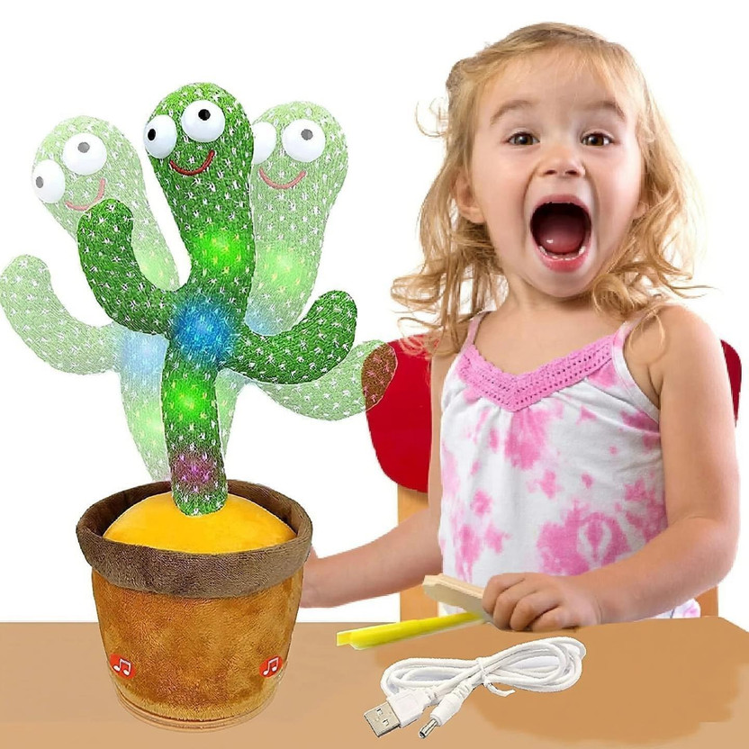 Sonpal Dancing & Talking Cactus Toy for Baby | Singing Cactus | Repeats your Voice(Multicolor)