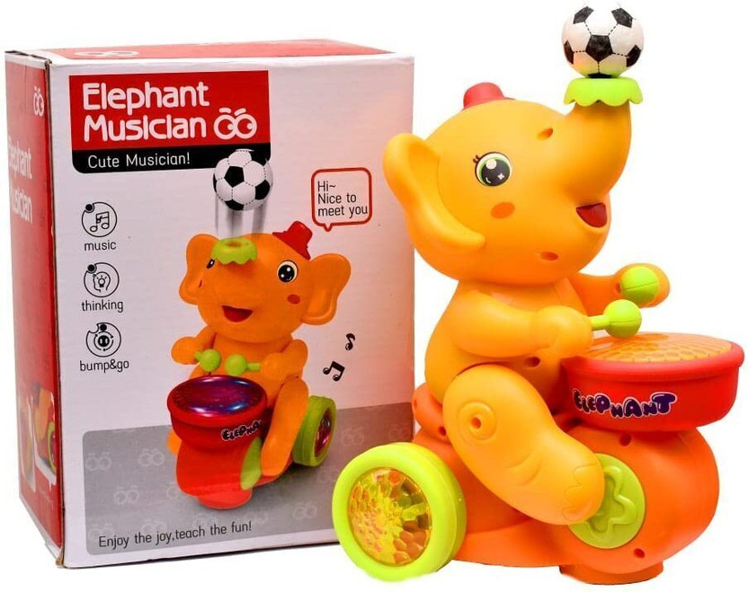 My Baby Love A PERFECT CARE Cute Elephant Musical Toy with Music and Flashing(Multicolor)