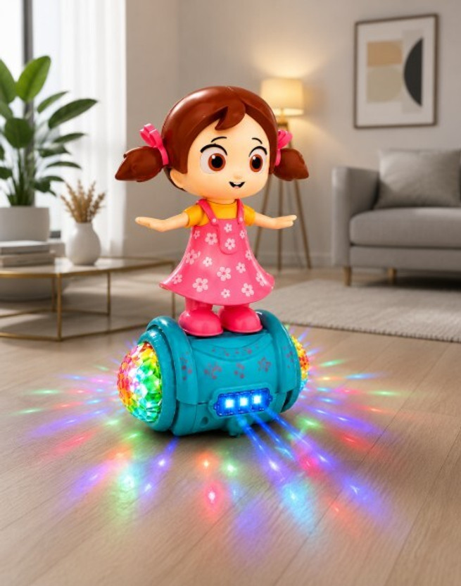 NIYAMAT NIYAMAT 360 Degree Rotating Musical Dancing Girl Toy with Flashing Lights & Bump and Go Action, Activity Play Center Toy for Kid Early Learning Educational Toys for Toddlers(Multicolor) - Flipkart Deal