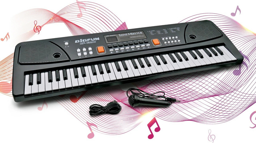 ASTOY Electronic Digital Piano Keyboard 61 Keys- Multi-Function Portable Piano(Black)