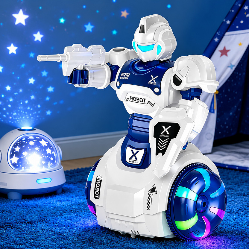 InfiniTots Robot Toys for Kids Electric Dancing Robot with Music and Lights(Multicolor)