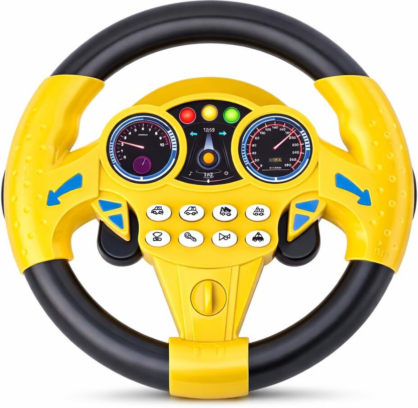 Zoomify Baby Steering Wheel,Kids Steering Wheel Simulator with Music(Multicolor)